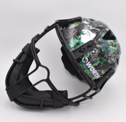 Kelly's Ultimate Sports Worth Legit Slowpitch Softball Pitchers Helmet Mask - Bio Death Limited Edition Print