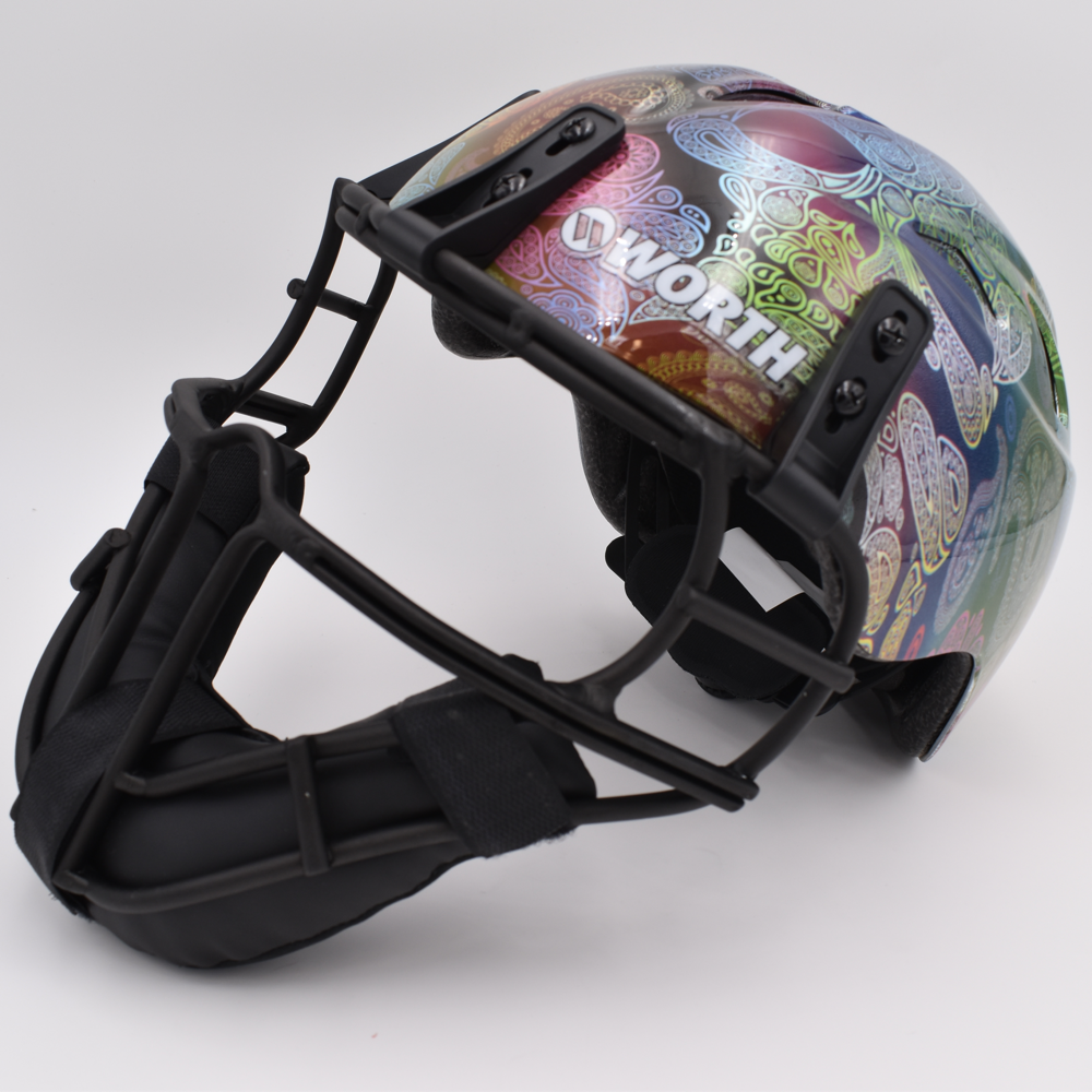 Kelly's Ultimate Sports Worth Legit Slowpitch Softball Pitchers Helmet Mask - Groovy Dude Limited Edition Print