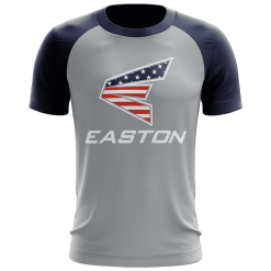 Kelly's Ultimate Sports Easton EVO-Tech Short Sleeve Shirt - Grey/Navy Merica Logo