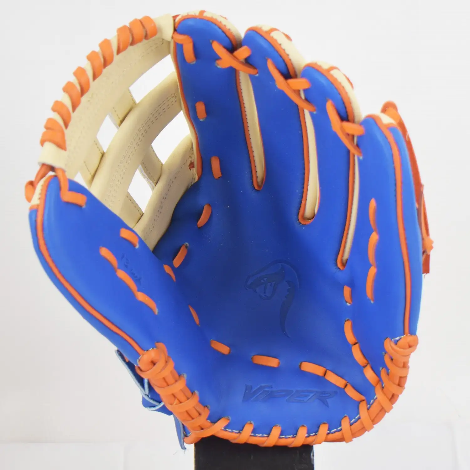 Kelly's Ultimate Sports Viper Japanese Kip Leather Slowpitch Softball Fielding Glove Royal/Tan/Orange/Grey - Image 3