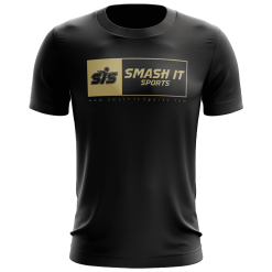 Kelly's Ultimate Sports Smash It Sports EVO-Tech Short Sleeve Shirt - Black/Vegas Gold Boxed Logo