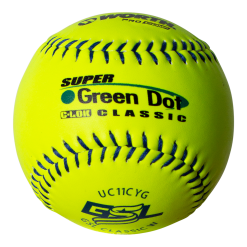 Kelly's Ultimate Sports Worth Super Green Dot Class W Composite 44/400 GSL 11" Slowpitch Softballs - UC11CYG