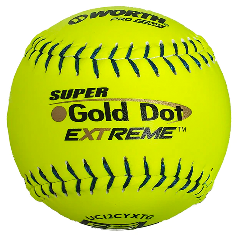 Kelly's Ultimate Sports Worth Gold Dot Extreme Classic M 40/325 GSL 12" Slowpitch Softballs - UC12CYXTG