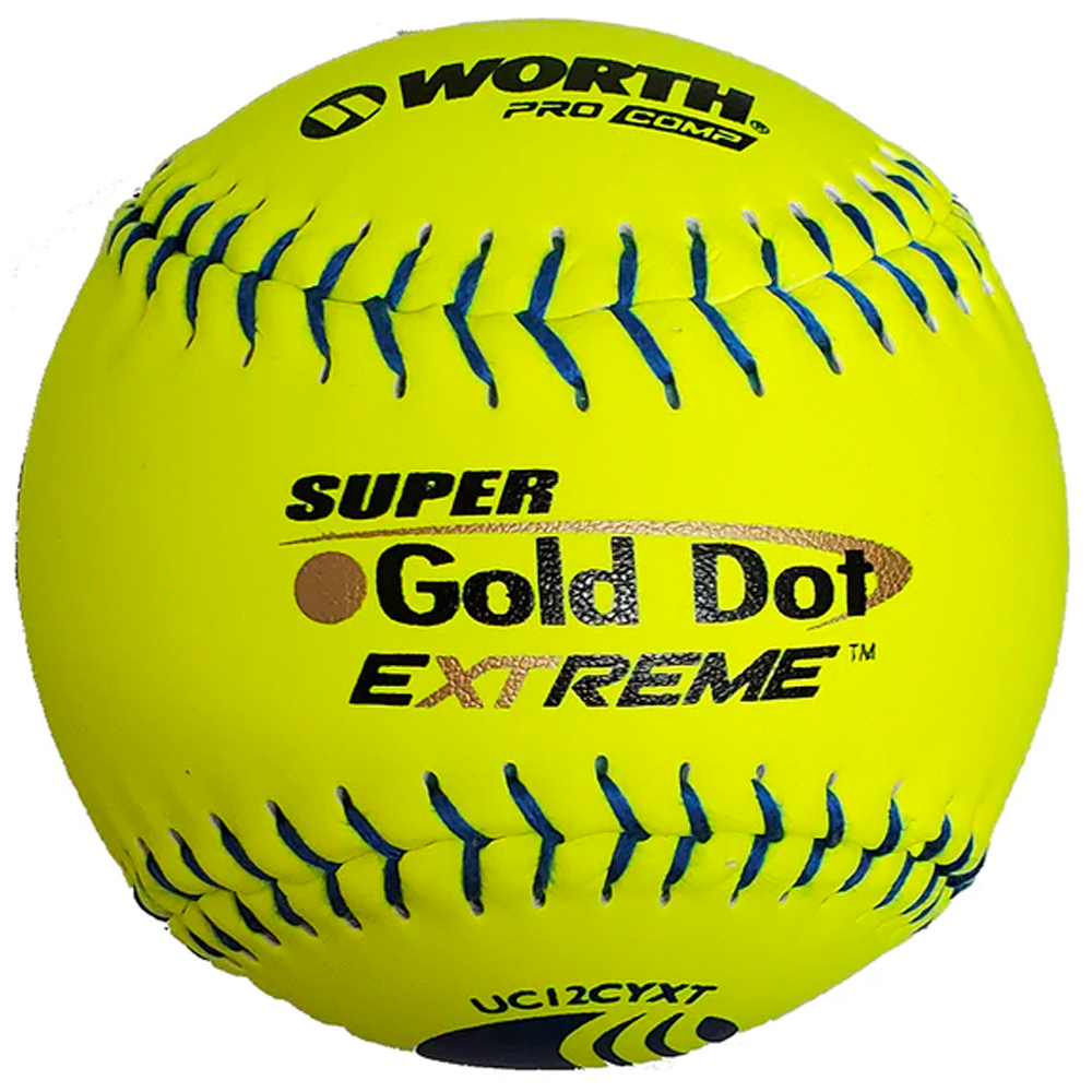 Kelly's Ultimate Sports Worth Classic M Super Gold Dot Extreme 40/325 USSSA 12" Slowpitch Softballs - UC12CYXT