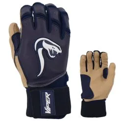 Kelly's Ultimate Sports Viper Grindstone Long Cuff Batting Glove - Navy/Tan