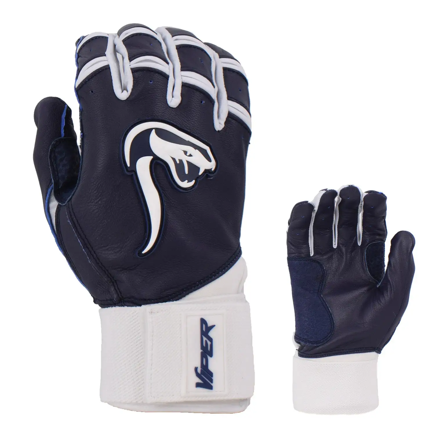 Kelly's Ultimate Sports Viper Grindstone Long Cuff Batting Glove - Navy/White