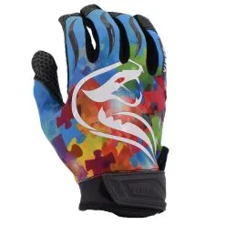 Kelly's Ultimate Sports Viper Lite Premium Batting Gloves Leather Palm - Autism