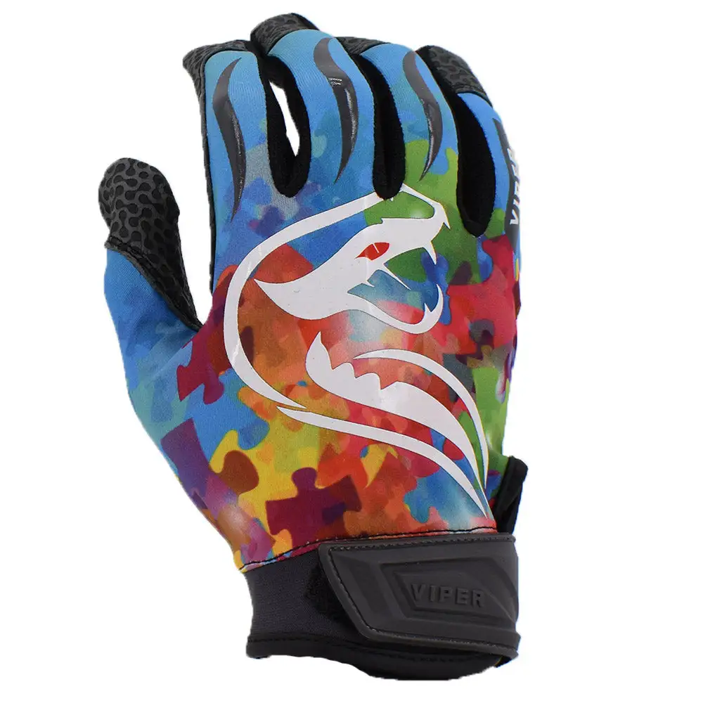 Kelly's Ultimate Sports Viper Lite Premium Batting Gloves Leather Palm - Autism