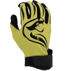 Kelly's Ultimate Sports Viper Lite Premium Batting Gloves Leather Palm - Neon Yellow