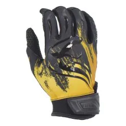 Kelly's Ultimate Sports Viper Lite Premium Batting Gloves Leather Palm - Black/Gold