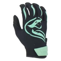 Kelly's Ultimate Sports Viper Lite Premium Batting Gloves Leather Palm - Black/Mint
