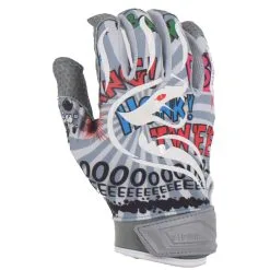 Kelly's Ultimate Sports Viper Lite Premium Batting Gloves Leather Palm - Comic