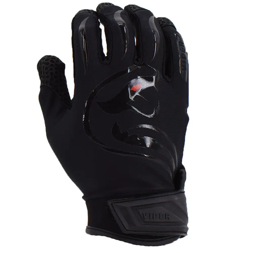 Kelly's Ultimate Sports Viper Lite Premium Batting Gloves Leather Palm - Black Out