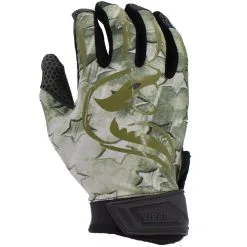 Kelly's Ultimate Sports Viper Lite Premium Batting Gloves Leather Palm - Military Star