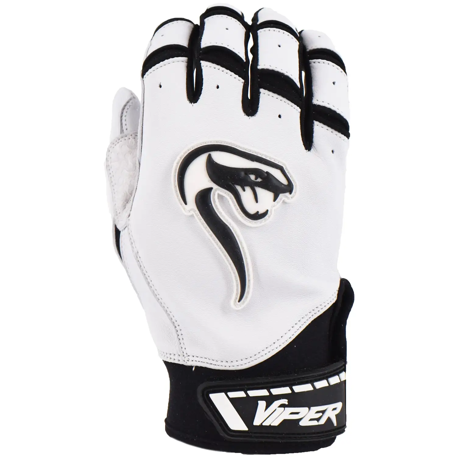 Kelly's Ultimate Sports Viper Grindstone Short Cuff Batting Glove - White/Black - Image 2