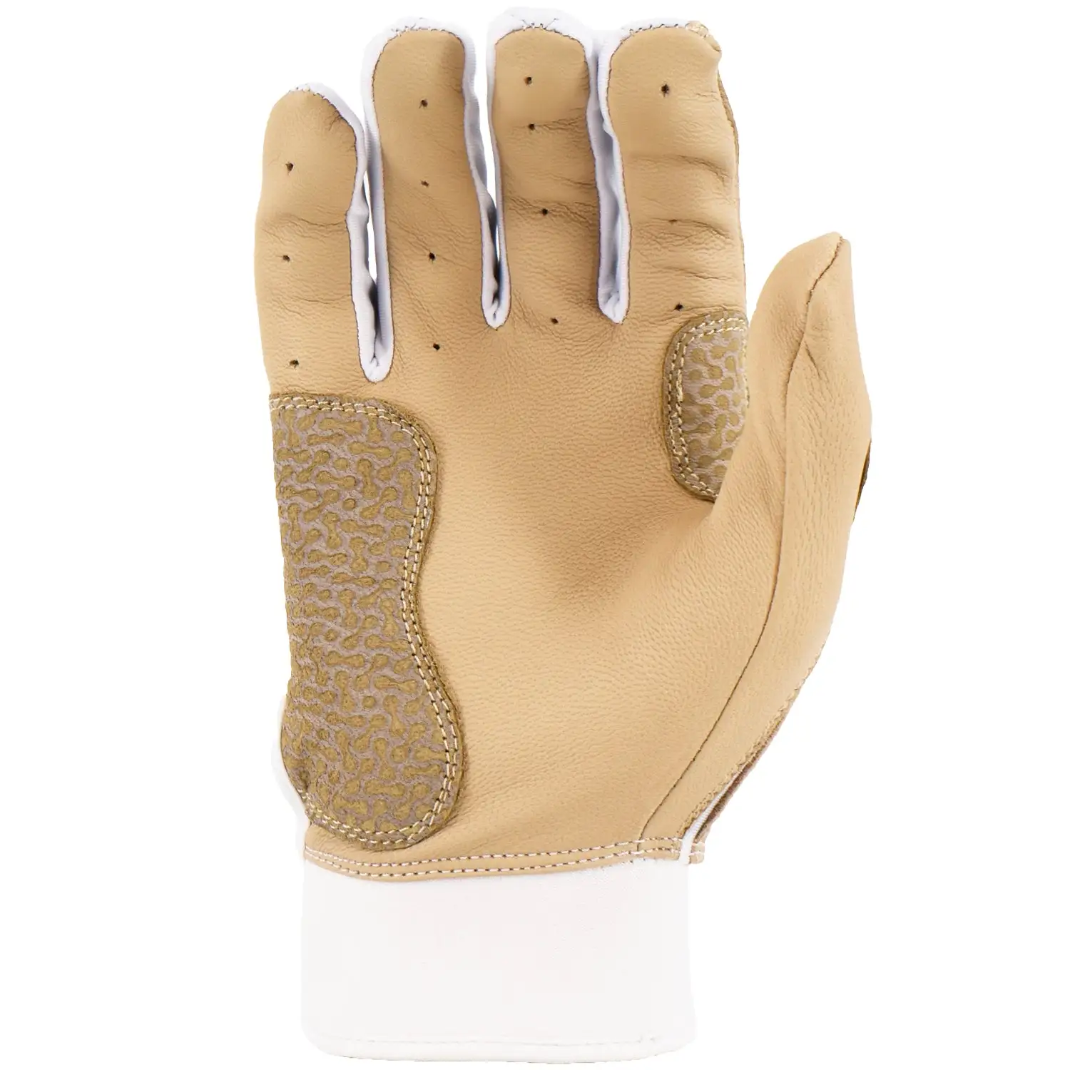 Kelly's Ultimate Sports Viper Grindstone Short Cuff Batting Glove - White/Tan/Red - Image 3