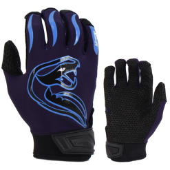 Kelly's Ultimate Sports Viper Lite Premium Batting Gloves Leather Palm - Team Edition - Purple/Carolina/Black