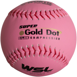 Kelly's Ultimate Sports Worth Pink Super Gold Dot Composite 44/400 WSL 12" Slowpitch Softballs - WPS12WSLC