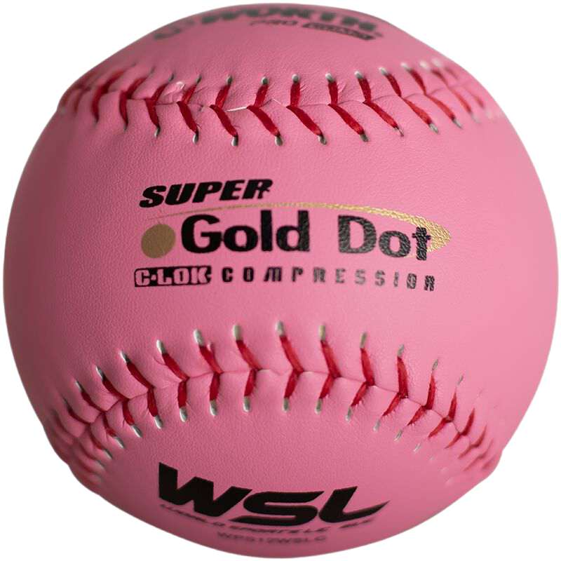 Kelly's Ultimate Sports Worth Pink Super Gold Dot Composite 44/400 WSL 12" Slowpitch Softballs - WPS12WSLC