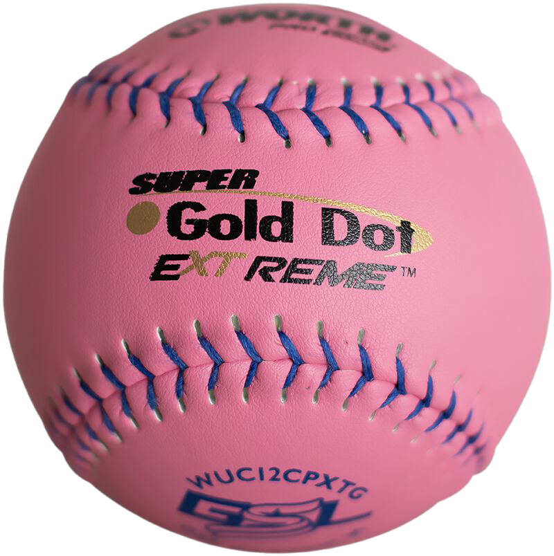 Kelly's Ultimate Sports Worth Pink Super Gold Dot Extreme Composite 40/325 GSL 12" Slowpitch Softballs - WUC12CPXTG