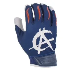 Kelly's Ultimate Sports Viper Lite Premium Batting Gloves Leather Palm - Anarchy Edition Navy/Red/White