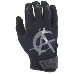 Kelly's Ultimate Sports Viper Lite Premium Batting Gloves Leather Palm - Anarchy Edition Black/Charcoal