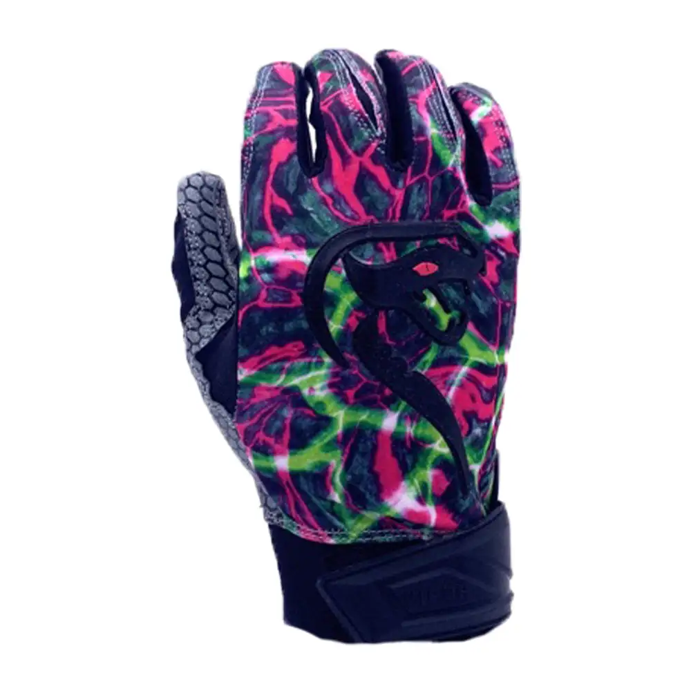 Kelly's Ultimate Sports Viper Hex-Grip Palm Premium Batting Gloves-Pink And Green Lava