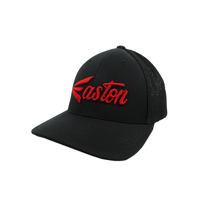 Kelly's Ultimate Sports Easton Hat By Pacific (404M) All Black/Red Script