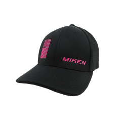 Kelly's Ultimate Sports Miken Hat By Pacific (404M) All Black/Pink Flag
