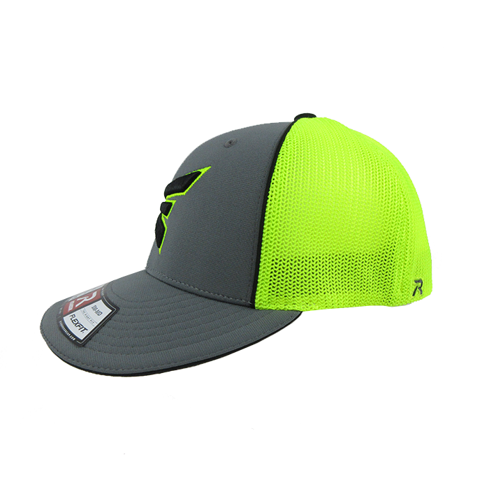 Kelly's Ultimate Sports Easton Hat By Richardson (R165) Charcoal/Volt/Charcoal/Volt/Black - Image 2