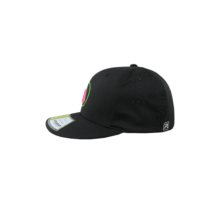 Kelly's Ultimate Sports Worth Hat By Richardson (PTS30) All Black/Neon Green/Pink - Image 3
