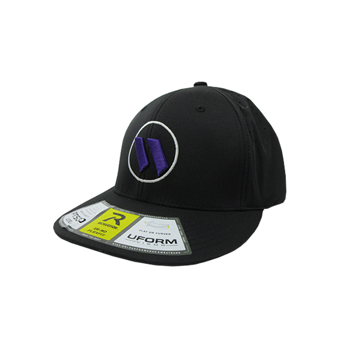 Kelly's Ultimate Sports Worth Hat By Richardson (PTS30) All Black/White/Purple