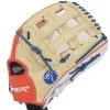 Kelly's Ultimate Sports Viper Japanese Kip Leather Slowpitch Softball Fielding Glove Tan Red Blue White