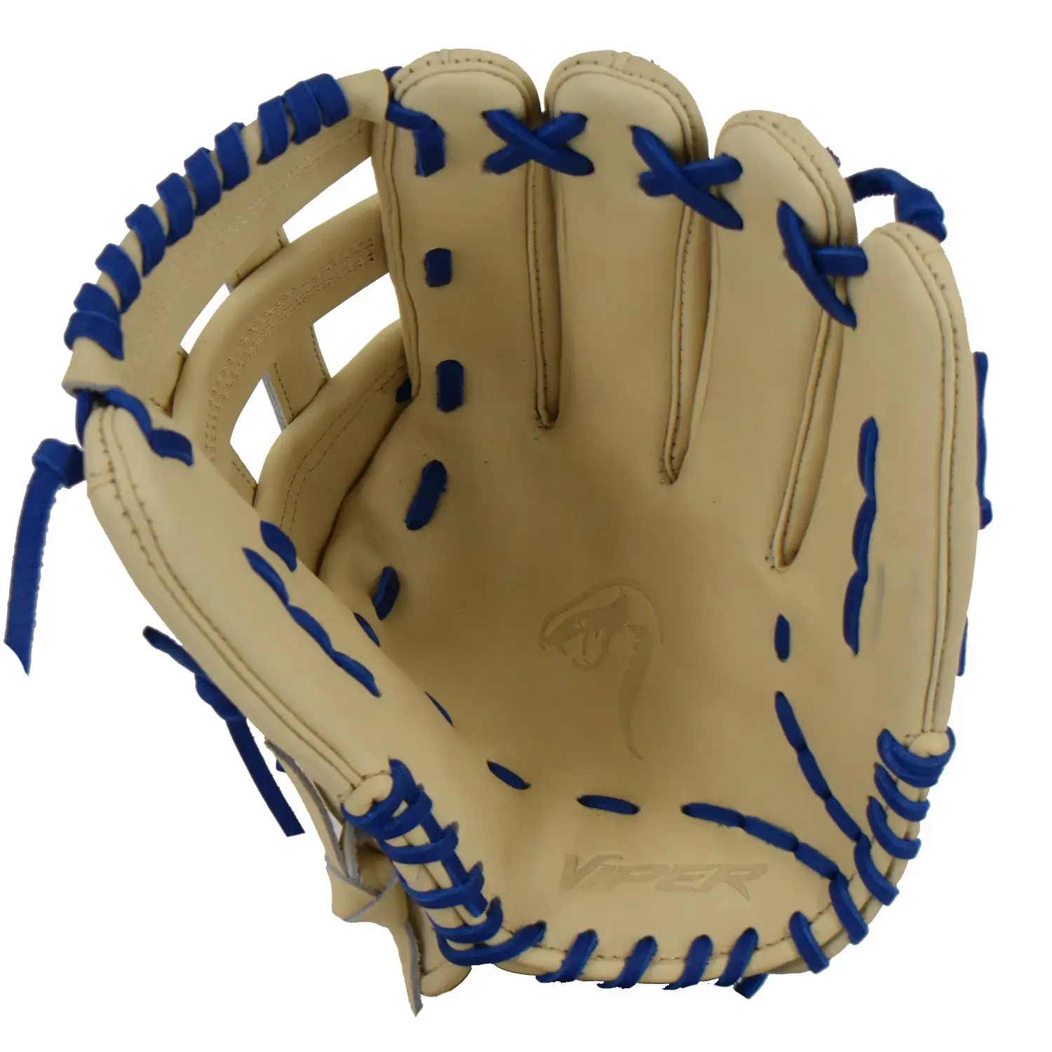 Kelly's Ultimate Sports Viper Japanese Kip Leather Slowpitch Softball Fielding Glove Cream/Royal - Image 2