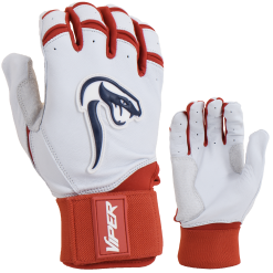 Kelly's Ultimate Sports Viper Grindstone Long Cuff Batting Glove - White/Red/Navy