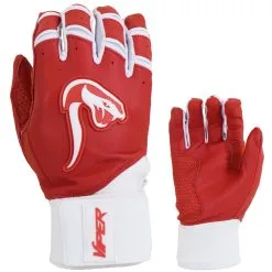 Kelly's Ultimate Sports Viper Grindstone Long Cuff Batting Glove - Red/White